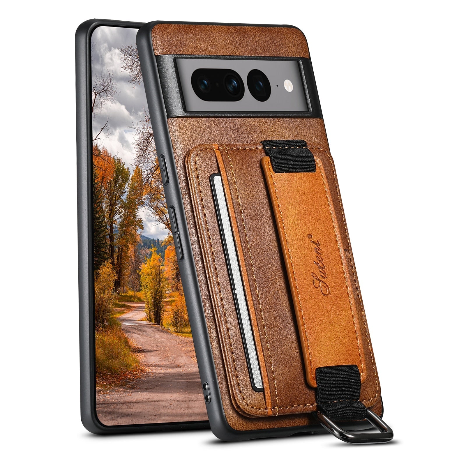 Leather Case With Bracket & Card Pocket For Google Pixel Series - The Pixel Store