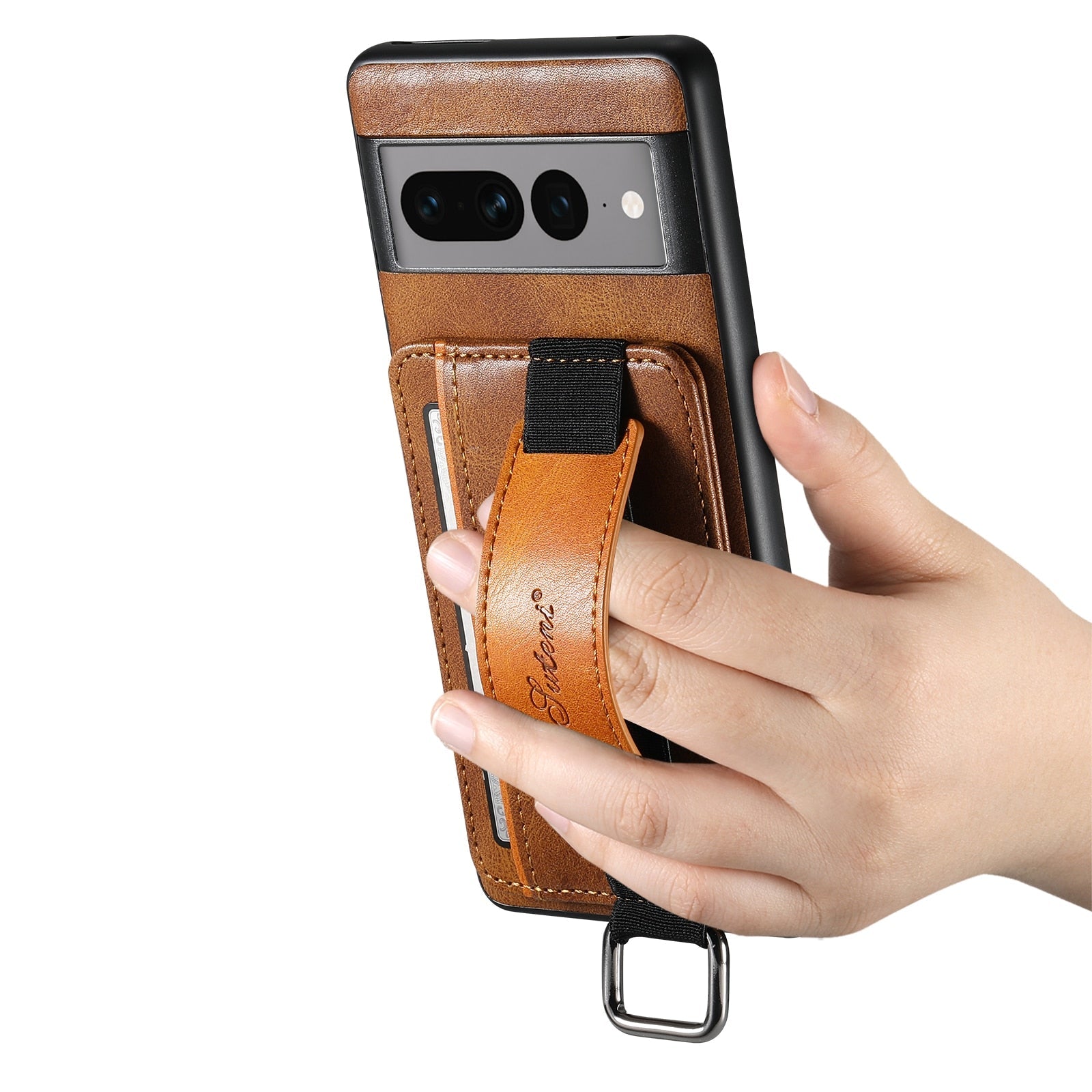 Leather Case With Bracket & Card Pocket For Google Pixel Series - The Pixel Store