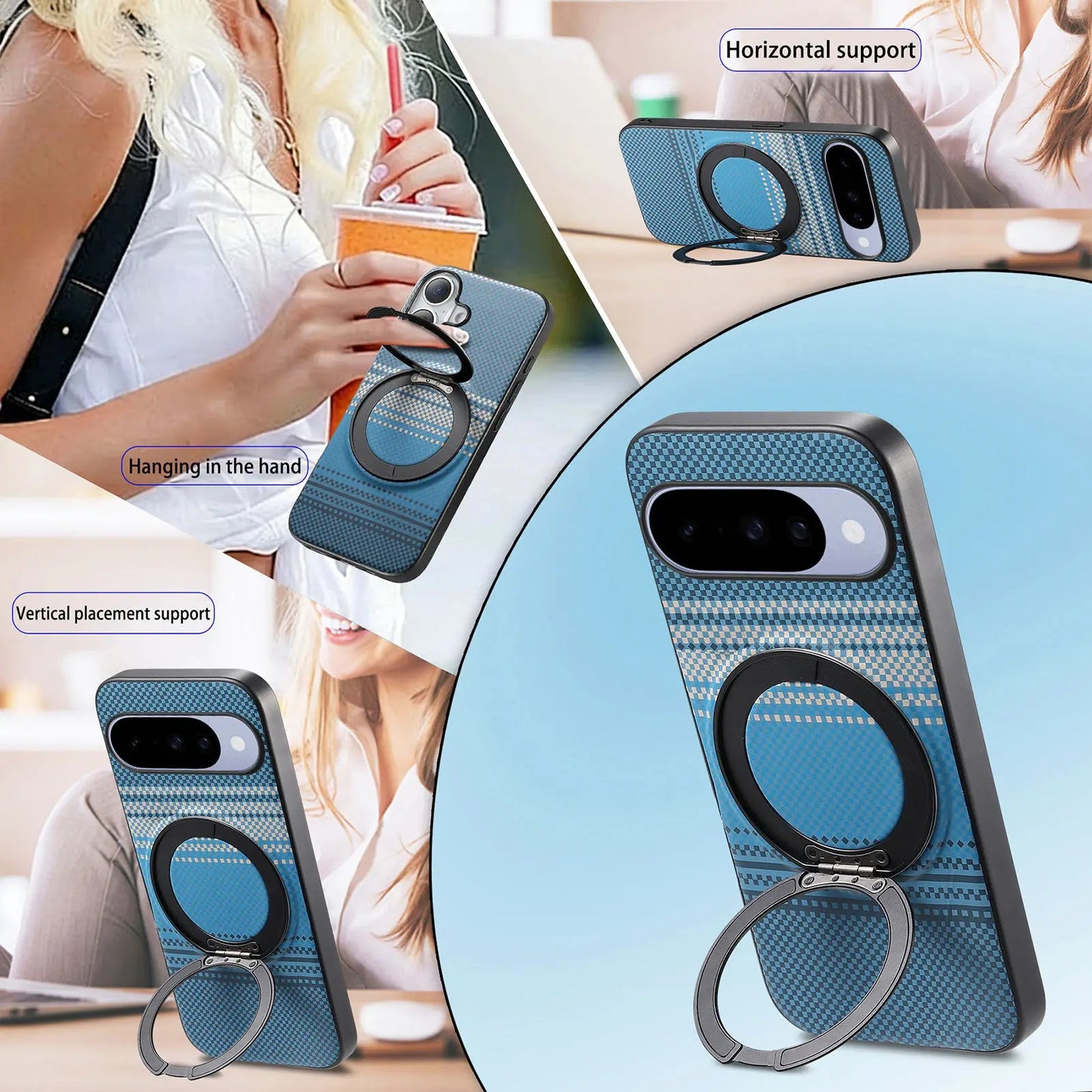 Rotating Ring Kickstand Case For Pixel Series
